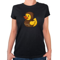 Damen T-Shirt Quietscheente Mönch Gummiente Kloster