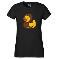 Damen T-Shirt Quietscheente Mönch Gummiente Kloster