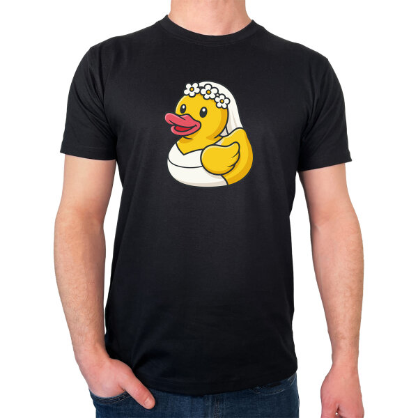 Herren T-Shirt Quietscheente Braut Gummiente Hochzeit