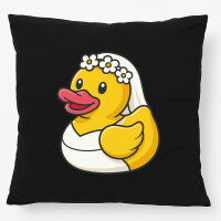 Kissen Quietscheente Braut Gummiente Hochzeit 40x40cm