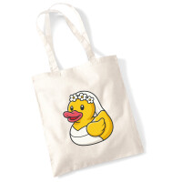 Jutebeutel Quietscheente Braut Gummiente Hochzeit 10 Liter