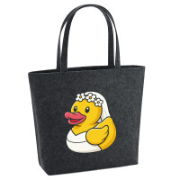 Filz Shopper Quietscheente Braut Gummiente Hochzeit 22 Liter