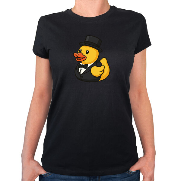 Damen T-Shirt Quietscheente Bräutigam Gummiente Hochzeit