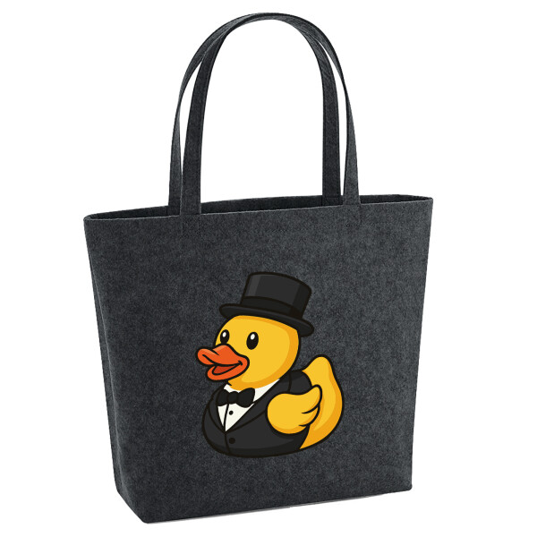 Filz Shopper Quietscheente Bräutigam Gummiente Hochzeit 22 Liter