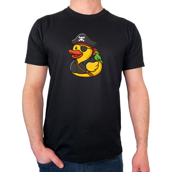 Herren T-Shirt Quietscheente Pirat Gummiente Freibeuter