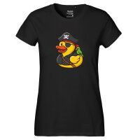 Damen T-Shirt Quietscheente Pirat Gummiente Freibeuter