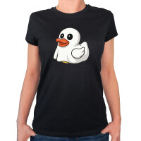 Damen T-Shirt Quietscheente Geist Gummiente Halloween