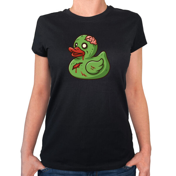 Damen T-Shirt Quietscheente Zombie Gummiente Halloween