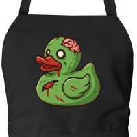 Schürze Quietscheente Zombie Gummiente Halloween mit Taschen