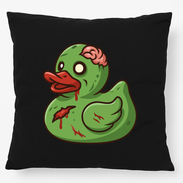 Kissen Quietscheente Zombie Gummiente Halloween 40x40cm