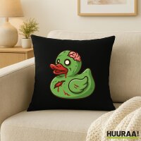 Kissen Quietscheente Zombie Gummiente Halloween 40x40cm