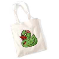 Jutebeutel Quietscheente Zombie Gummiente Halloween 10 Liter