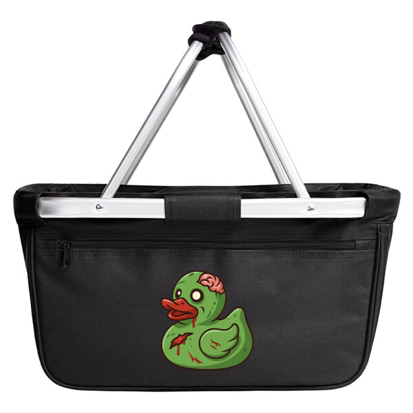 Einkaufskorb faltbar Quietscheente Zombie Gummiente Halloween 20 Liter Black