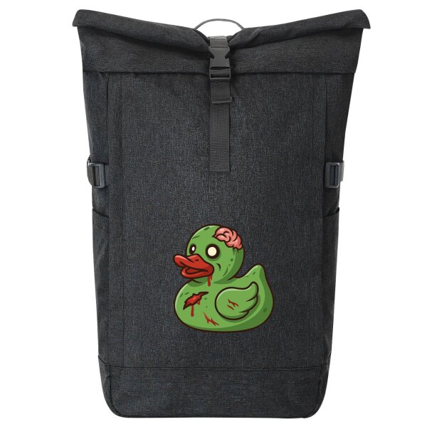 Kurierrucksack Quietscheente Zombie Gummiente Halloween 30-44 Liter Black Melange