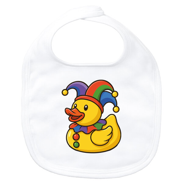 Baby Lätzchen Quietscheente Karneval Gummiente Jeck Klettverschluss