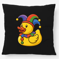 Kissen Quietscheente Karneval Gummiente Jeck 40x40cm