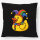 Kissen Quietscheente Karneval Gummiente Jeck 40x40cm