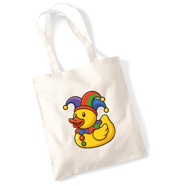 Jutebeutel Quietscheente Karneval Gummiente Jeck 10 Liter