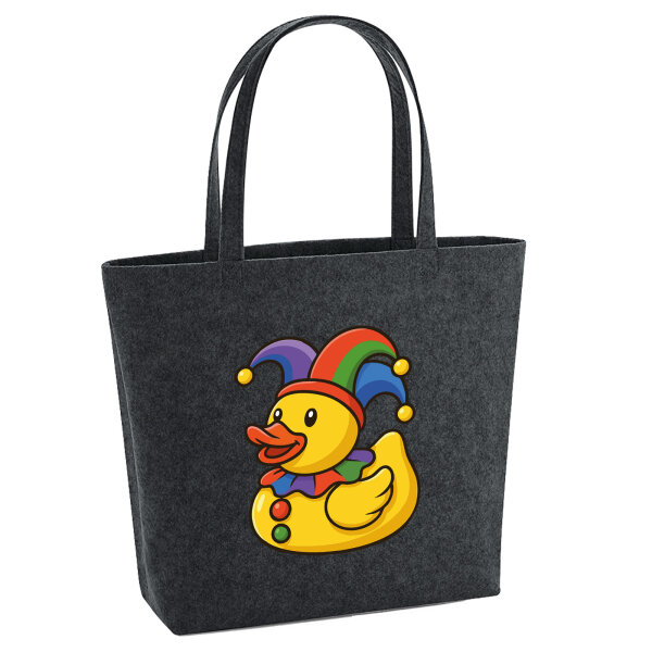 Filz Shopper Quietscheente Karneval Gummiente Jeck 22 Liter