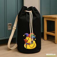 Seesack Quietscheente Karneval Gummiente Jeck 20 Liter Black