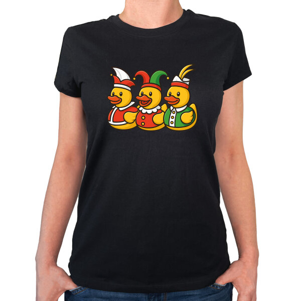 Damen T-Shirt Quietscheente Dreigestirn Gummiente Karneval