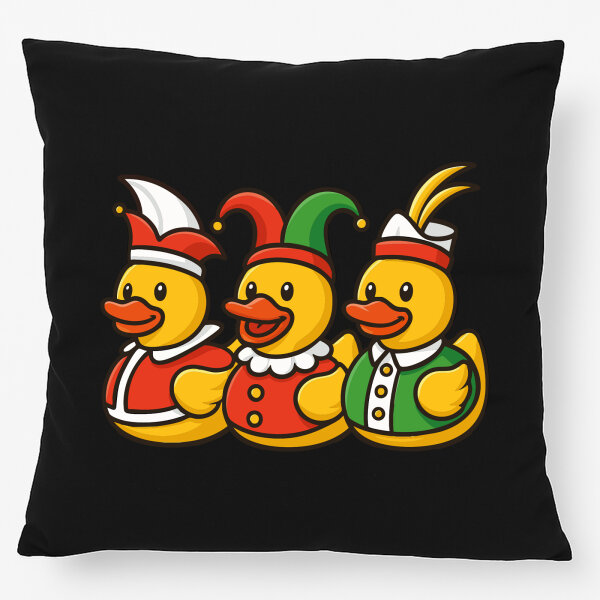 Kissen Quietscheente Dreigestirn Gummiente Karneval 40x40cm
