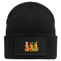 Beanie mit Patch Quietscheente Dreigestirn Gummiente...