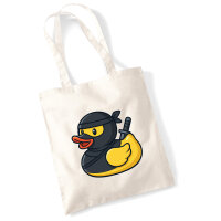 Jutebeutel Quietscheente Ninja Gummiente Krieger 10 Liter