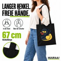 Jutebeutel Quietscheente Ninja Gummiente Krieger 10 Liter