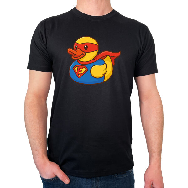 Herren T-Shirt Quietscheente Superheld Gummiente Hero