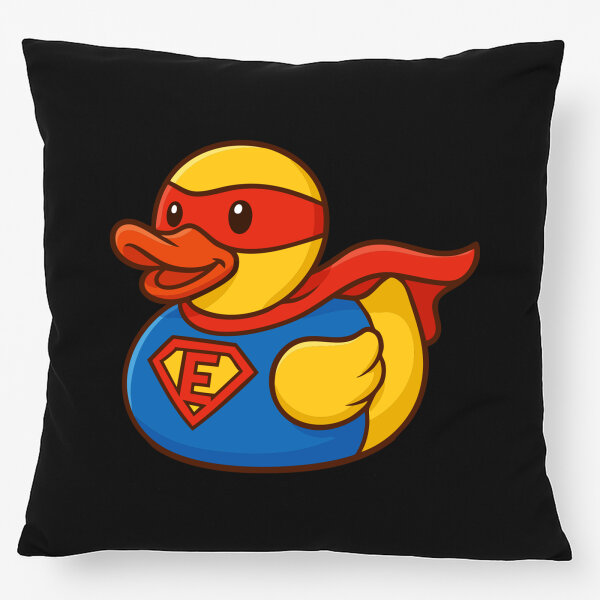 Kissen Quietscheente Superheld Gummiente Hero 40x40cm
