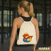 Turnbeutel Quietscheente Superheld Gummiente Hero 12 Liter