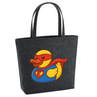 Filz Shopper Quietscheente Superheld Gummiente Hero 22 Liter