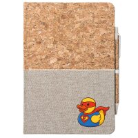 Notizbuch A5 Quietscheente Superheld Gummiente Hero 80 Blatt inkl. Kugelschreiber