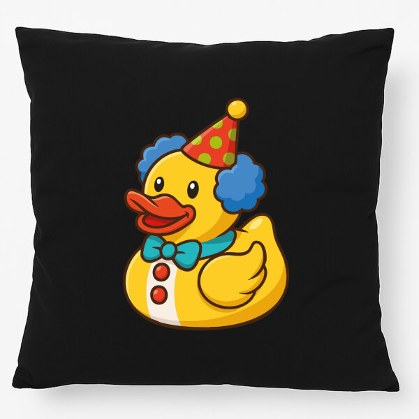 Kissen Quietscheente Clown Gummiente Zirkus 40x40cm