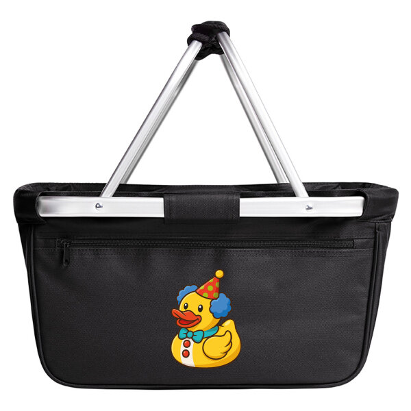 Einkaufskorb faltbar Quietscheente Clown Gummiente Zirkus 20 Liter Black