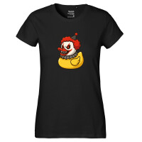 Damen T-Shirt Quietscheente Horrorclown Gummiente...