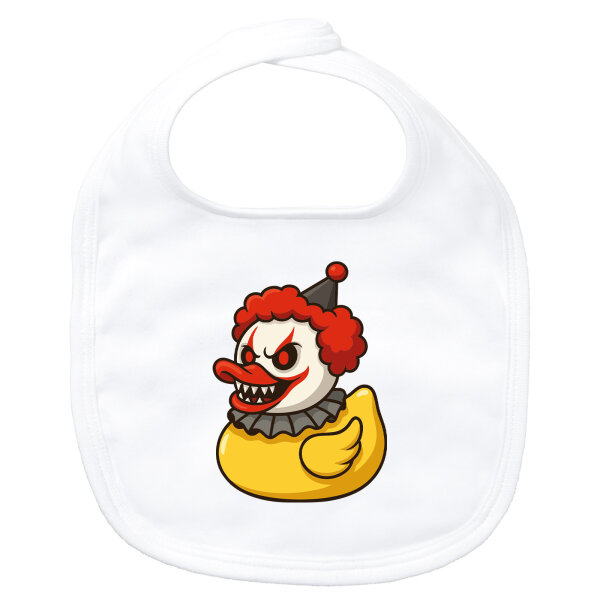 Baby Lätzchen Quietscheente Horrorclown Gummiente Gruselclown Klettverschluss