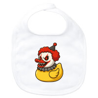 Baby Lätzchen Quietscheente Horrorclown Gummiente Gruselclown Klettverschluss