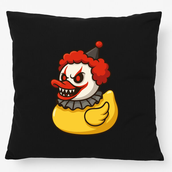 Kissen Quietscheente Horrorclown Gummiente Gruselclown 40x40cm