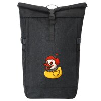 Kurierrucksack Quietscheente Horrorclown Gummiente Gruselclown 30-44 Liter Black Melange