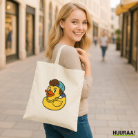 Jutebeutel Quietscheente 90er Gummiente 90s 10 Liter