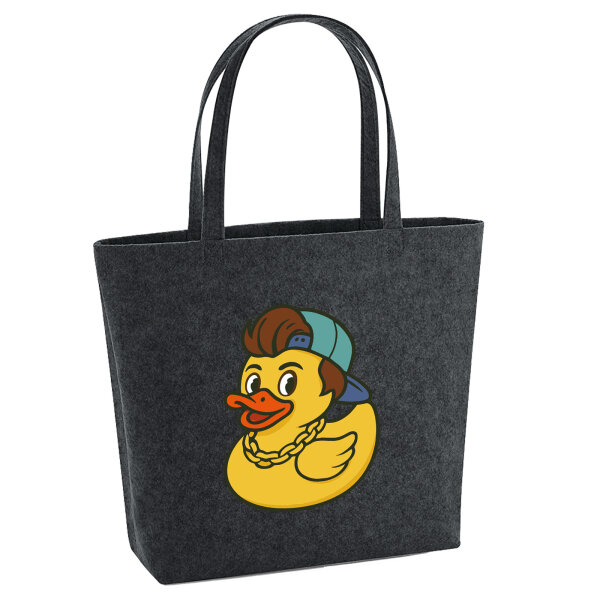 Filz Shopper Quietscheente 90er Gummiente 90s 22 Liter