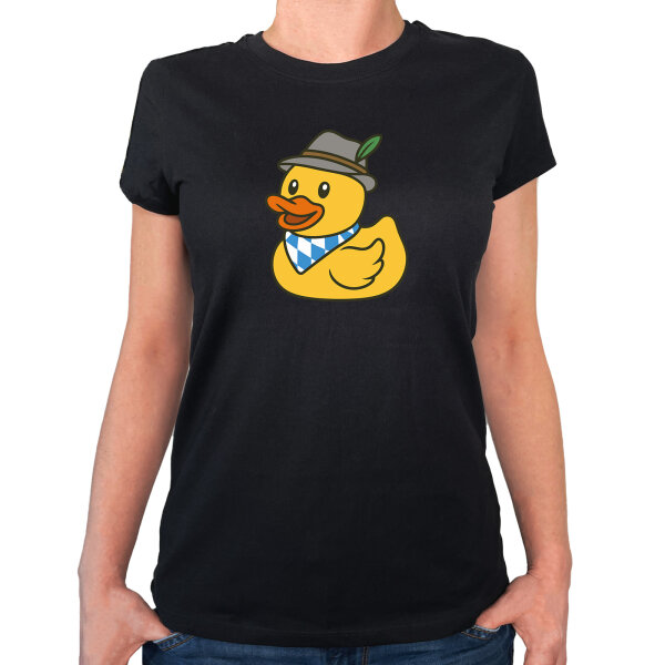 Damen T-Shirt Quietscheente Bayern Gummiente Oktoberfest