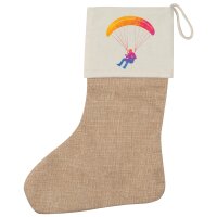 Weihnachtsstrumpf Paragliding Gleitschirmfliegen Beige Jute