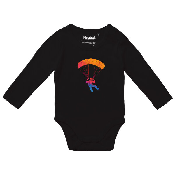 Baby Body Fallschirmspringen bunte Silhouette