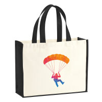 Jutetasche Fallschirmspringen bunte Silhouette 21 Liter...