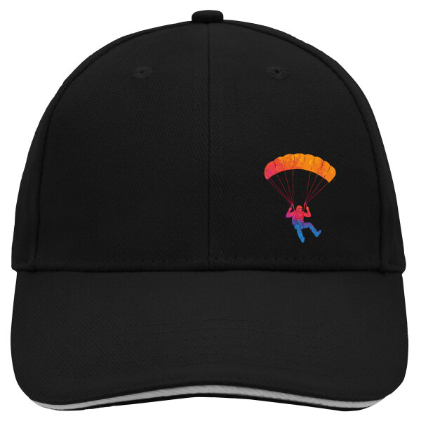Kappe Fallschirmspringen bunte Silhouette
