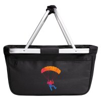 Einkaufskorb faltbar Fallschirmspringen bunte Silhouette 20 Liter Black