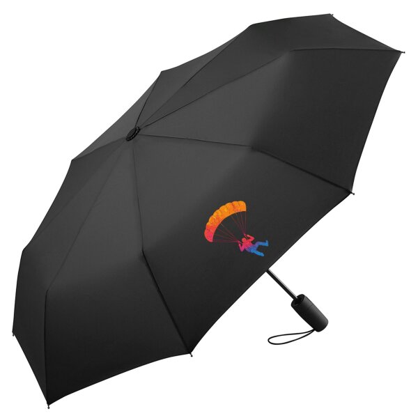 Regenschirm Fallschirmspringen bunte Silhouette 98cm Schwarz